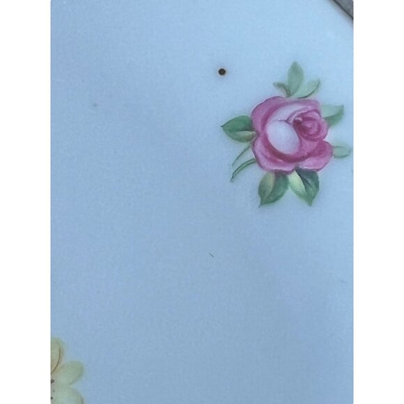 Reinhold Schlegelmilch Porcelain Plate Floral Bird Cut-Out Handles 8.5" x 6 1/8” - Picture 3 of 12